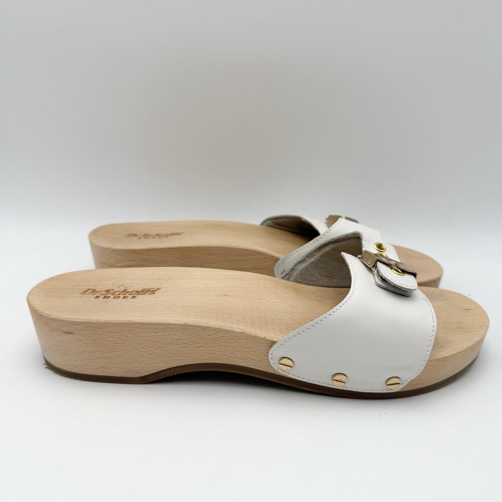 Dr. Scholls Womens Original Collection Sandals Size 8.5 White Leather EUC
